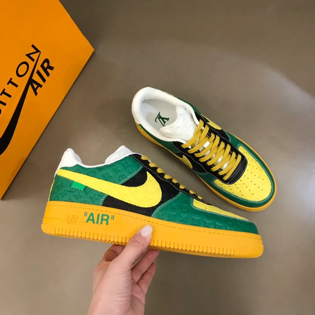 Men's shoes 💰p440 "*OUIS *UITTO*" x OFF-WHITE x Nike tripartite collaboration! Trendy and cool men's casual sports shoes with unrivaled color matching. The design idea basically continues the style of THE TEN. The Swoosh line and tongue label have a very familiar visual effect and are both fashionable and trendy! A must-have for fashionistas! The effect on your feet is absolutely stunning! Size: 38-45